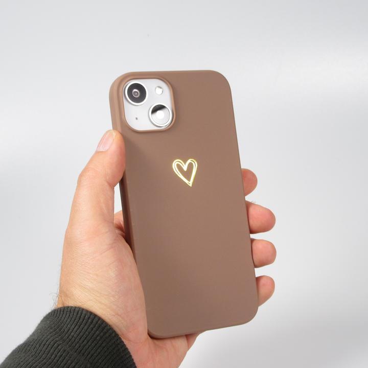 Immagine prodotto PhoneLook Cover in silicone opaco design cuore oro (Apple iPhone 15)