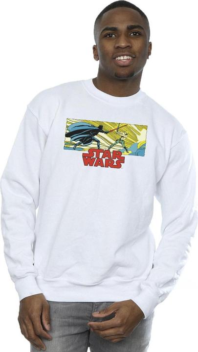 Actual product image Star Wars Mens Comic Strip Luke And Vader Sweatshirt (S)