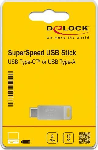 Produktbild Delock USB-Flash-Laufwerk (32 GB, USB 3.0, USB-A, USB-C)