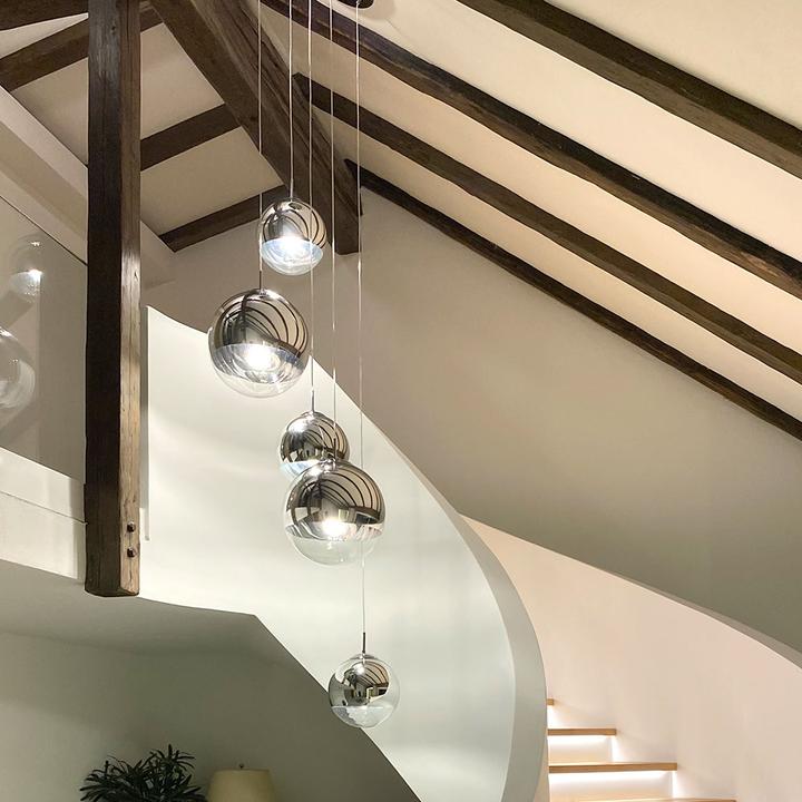 Immagine prodotto s.luce Lampada a sospensione a sfera con specchio fatato (E27)
