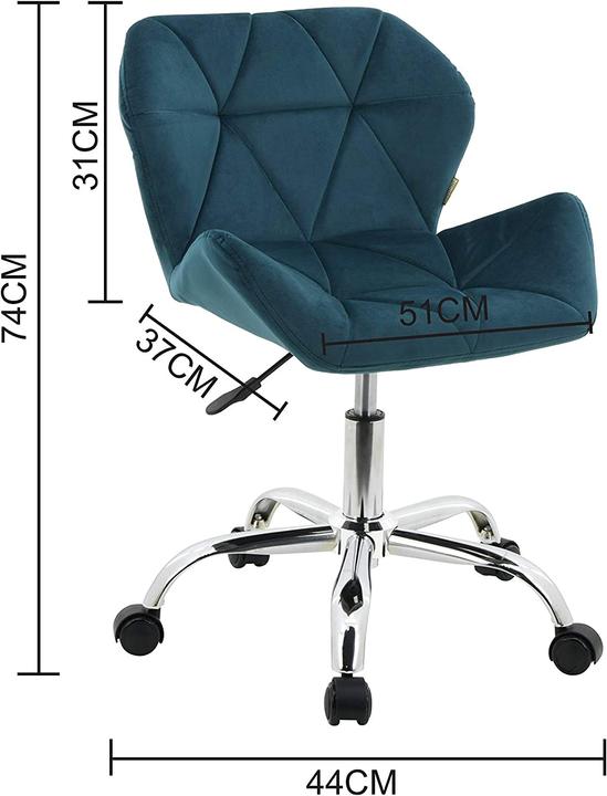 Image du produit Hnnhome Chaise de bureau Eris, bleu-vert