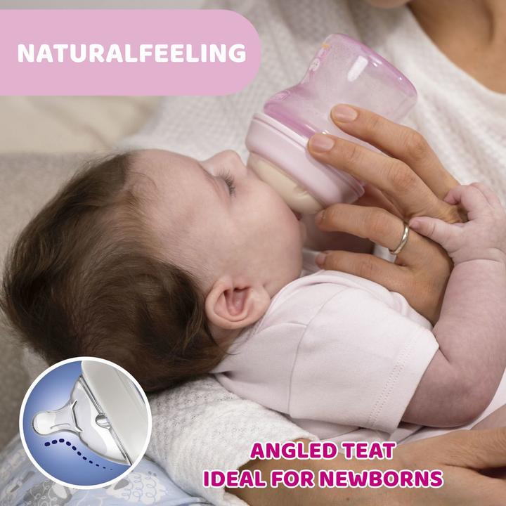 Image du produit Chicco biberon NATURAL FEELING PP tétine silicone débit lent UNI 0m+ (150 ml)