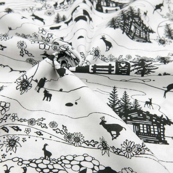 Actual product image Stoffrestposten Cotton - CH Silhouette: On the Swiss Alp - Minimum selling quantity: 1 metre