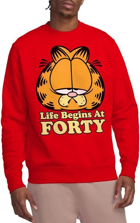 Actual product image Garfield Unisex Adult Life Begins At Forty Sweatshirt (M)