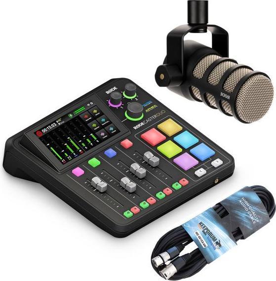 RØDE Rodecaster Duo Station mit Podmic und Kabel (Studio- und Livemixer)