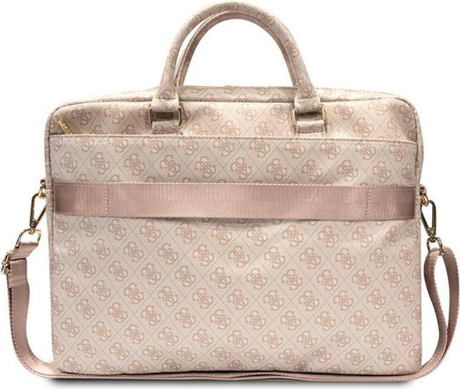 Actual product image Guess PU 4G Printed Stripe Computer Bag 15|16" Pink (16")