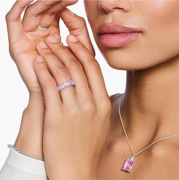 Actual product image Thomas Sabo Ring with Pink Stones Pavé Silver (56, 925 Silver)