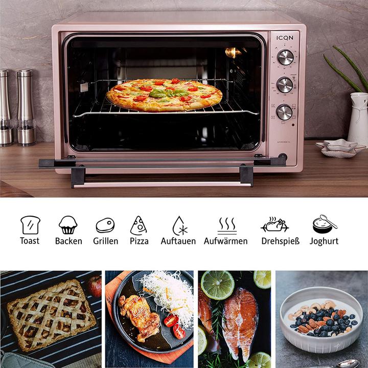 Actual product image Icqn XXL Vrijstaande Oven - 60L - Convectie Mini Oven - Hetelucht /u0026 Grillfunctie - Gemailleerde Holt