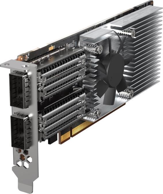 Produktbild QNAP Dual-port QSFP28, 100GbE, network expansion card, low-profile form factor, PCIe Gen4 x16
