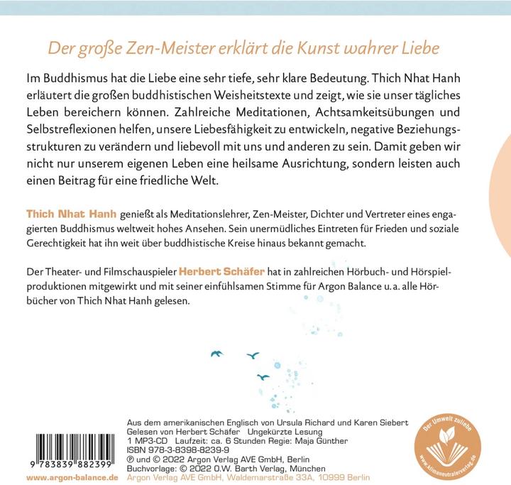 Immagine prodotto L'insegnamento del Buddha sull'amore (Karen Siebert, Ursula Richard, Herbert Schäfer, Thich Nhat Hanh, Tedesco)