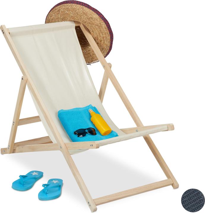 Image du produit Relaxdays Chaise longue pliable, en bois (93.50 cm)