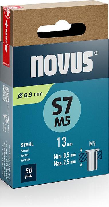 Actual product image Novus Nietmutter S7 M5, L: 11.5 mm Stahl