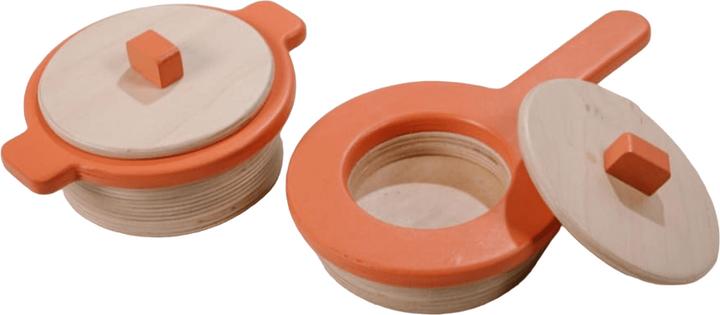 Actual product image Activity Board Wooden toy set, kitchen utensils, great gift, cooking set for children - pot and pan, salmon