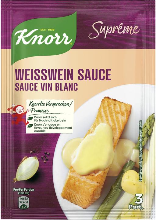 Image du produit Knorr Suprême sauce vin blanc et citron sachet, pour poisson, viande et légumes (35 g)