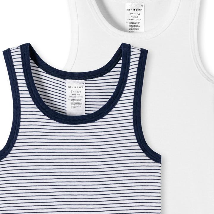 Actual product image Schiesser Pack of 6 Kids Boys Fine Rib Organic Cotton Undershirt (92)