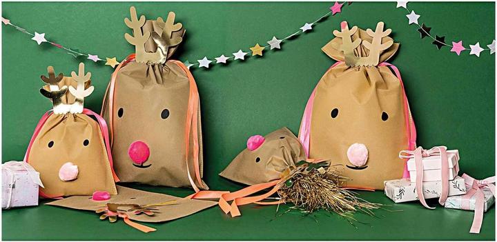 Produktbild Rico Design Geschenktüte Rentier 30 x 45 cm, Dunkelbraun (Geschenkbox, 1 x)