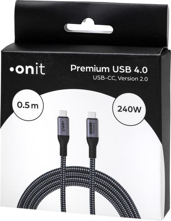 Image du produit Onit USB4-Kabel v2.0 Premium USB C - USB C (0.50 m, USB 4.0, 240 W)
