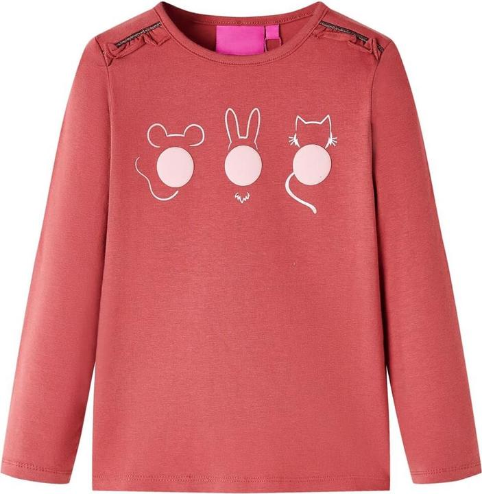Produktbild VidaXL Kinder-Langarmshirt Dunkelrosa 140,Material: 95 % Baumwolle (140)