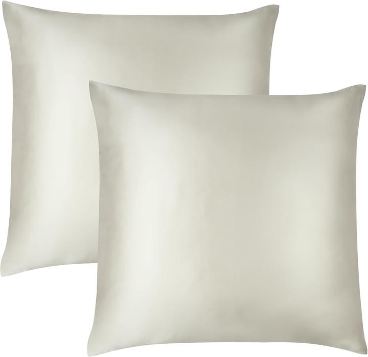 Aspero 2 x Seiden Kissenbezüge 80 x 80 cm (Kopfkissenbezug, 80 x 80 cm)
