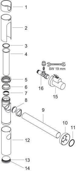 Immagine prodotto hansgrohe Set di sifoni Flowstar con 2 valvole angolari e cassetti 52120000 (Materiale di montaggio del sifone, 1 1/4")