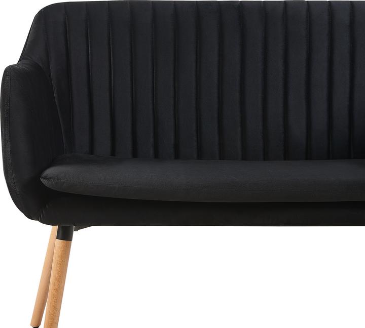 Produktbild Beliani 2-Sitzer Sofa Samtstoff schwarz TABY (2-Sitzer)