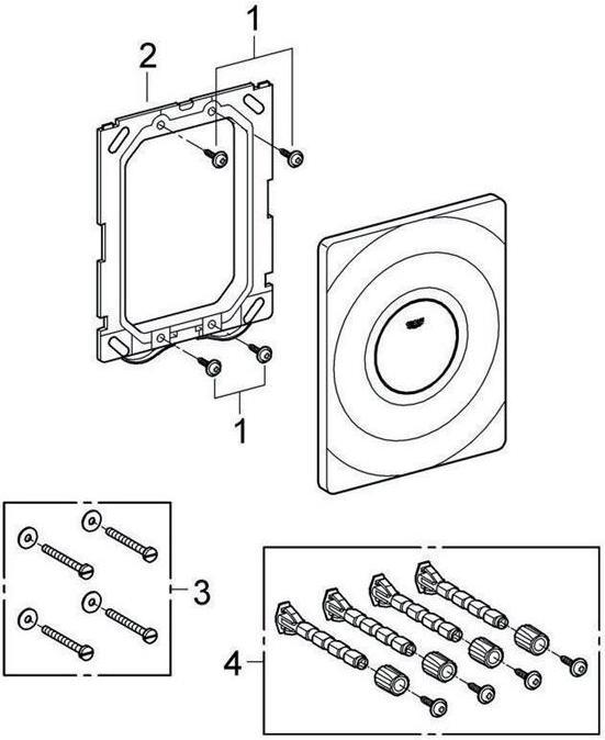 Actual product image Grohe Surf actuator plate, vertical and horizontal installation, alpine white