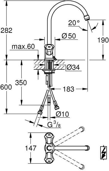 Actual product image Grohe Low-pressure faucet Costa glossy chrome 31930001