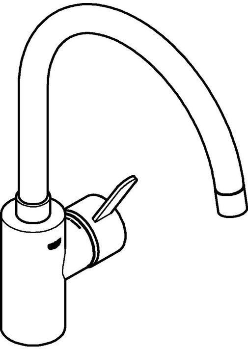 Actual product image Grohe Kitchen Faucet with Single Lever Mixer Eurosmart Cosmopolitan glossy chrome 3284320