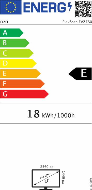 Energie-Label Eizo FlexScan EV2781 (2560 x 1440 Pixel, 27")