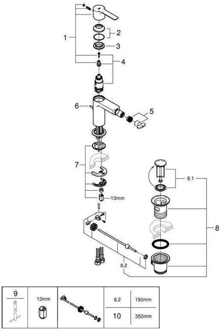 Produktbild Grohe Bidetbatterie Lineare 33848001 chrom