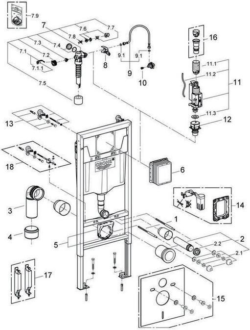 Produktbild Grohe Rapid SL stand for hanging bowl (38536001)