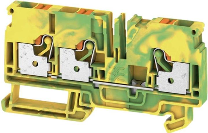 Actual product image Weidmüller A3C 6 PE earth conductor terminal green-yellow 3 connections 6.0qmm 1991850000
