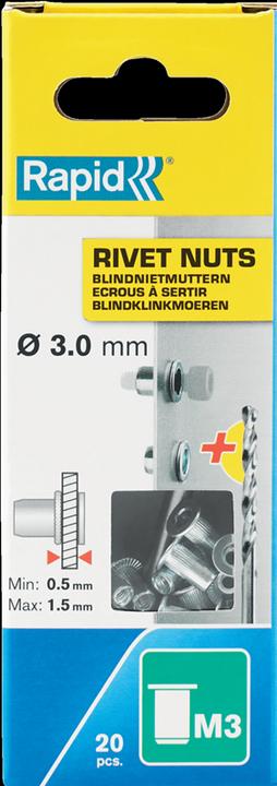 Productafbeelding Rapid M3 blindklinkmoeren (20 Pcs.)