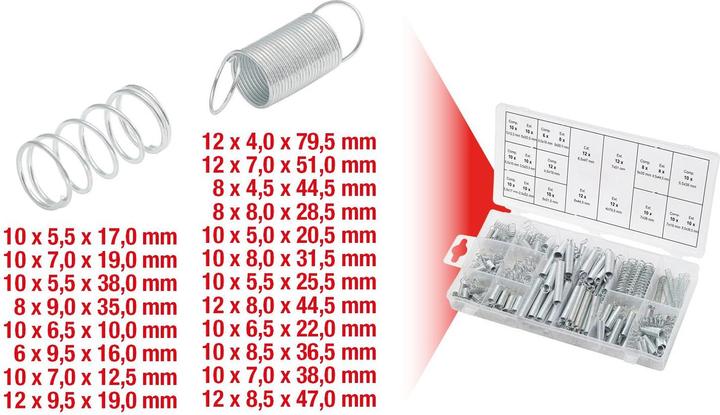 Produktbild KS Tools Sortiment Federn, 200-tlg.