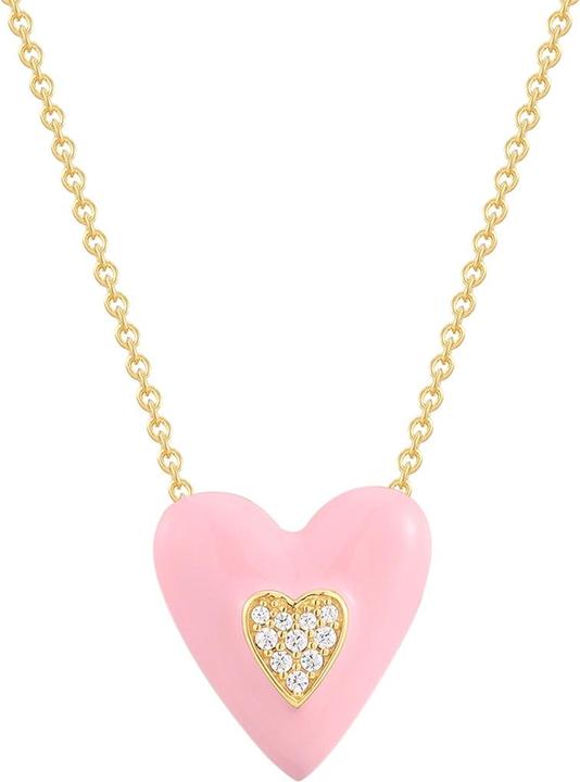 Glanzstücke München Damen Herz Sterling Silber Zirkonia Gelbgold 40,0 cm Basiskette + 5,0 cm Verlängerung - 33872 (Sterling Silber, 40 - 45 cm)