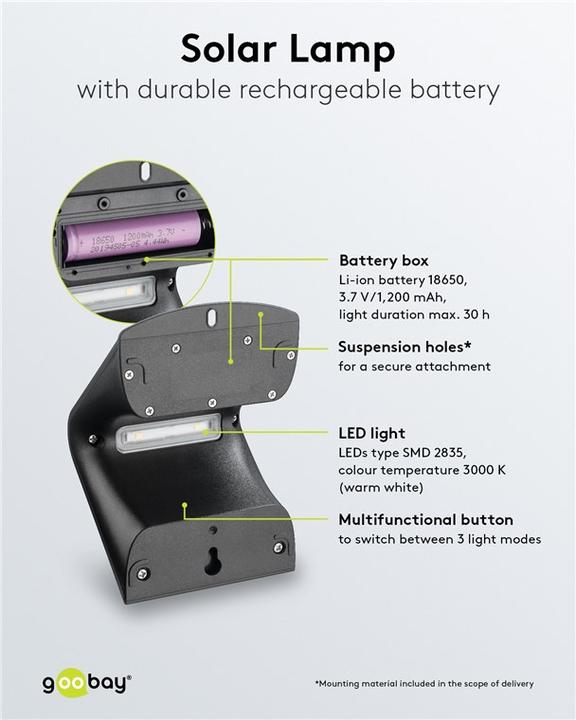 Actual product image Goobay LED Solar (220 lm, IP65)