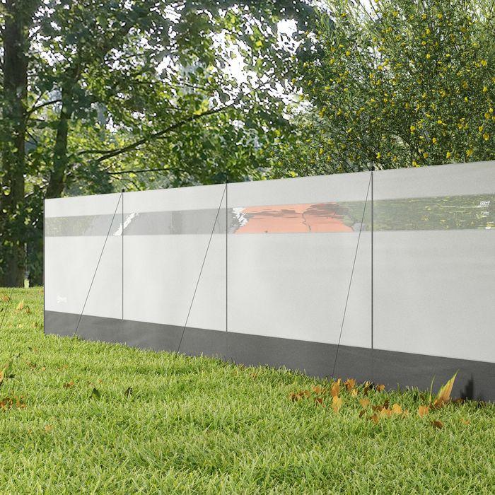 Produktbild Swisshandel24 Windschutz faltbar mit Lichtquellenfenster 725x140 cm Grau (725 cm)