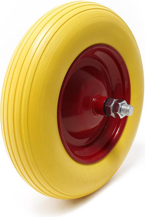 Produktbild Wiltec Schubkarren PU Rad 3.50-8 Vollgummi Polyurethan Reifen pannensicher