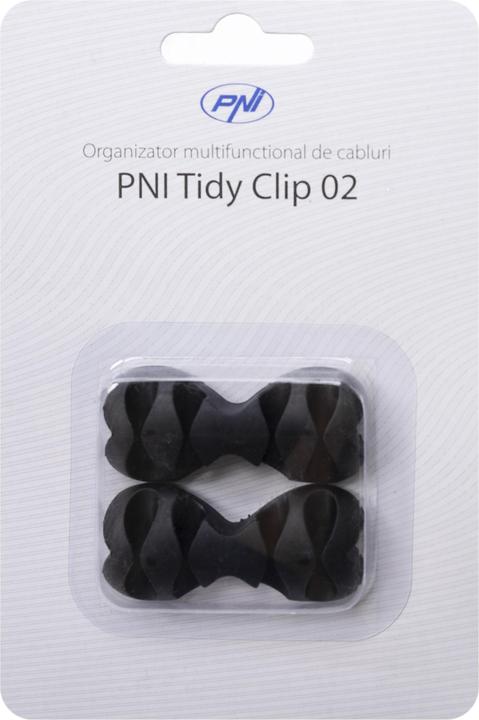 Actual product image PNI Multifunctional cable organiser Tidy Clip 02, flexible silicone, self-adhesive, for 8 cables 4x