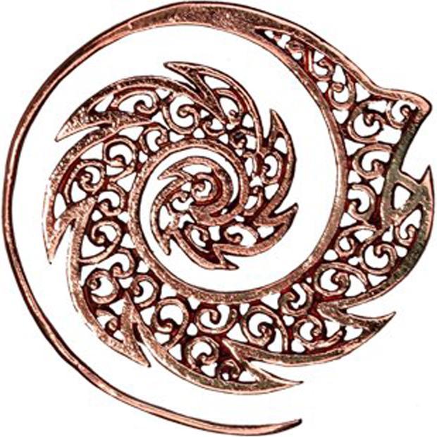 Star Piercing Ohrgewicht Spirale rosegold Tribal Feuer (ohne Messing, Bronze)