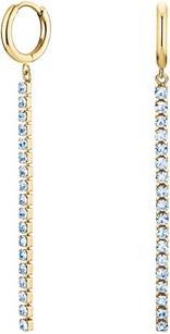 Rosefield - Charming gold-plated earrings with blue crystals Tennis JETBG-J918