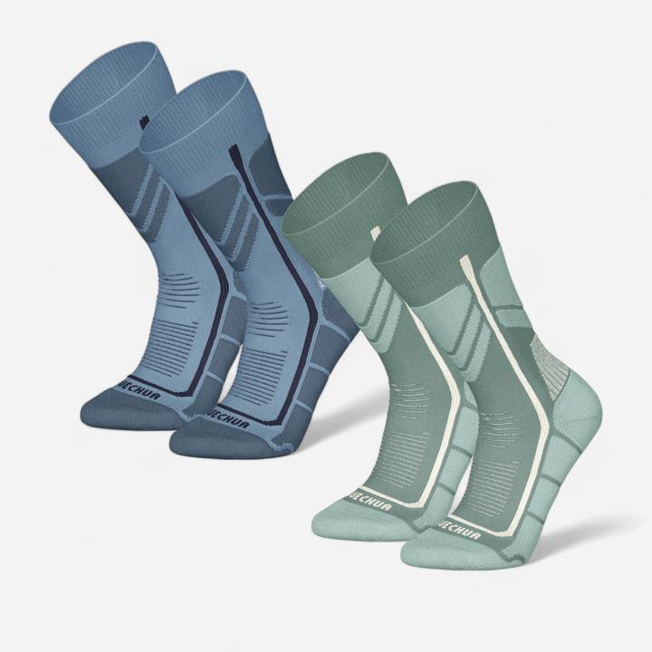 Quechua Wandersocken Kinder warm halbhoch Winterwandern - SH500 Mountain 2 Paar
