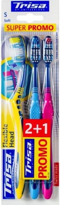 Image du produit Trisa Flexible Head brosse à dents trio soft (Souple, 3 x)