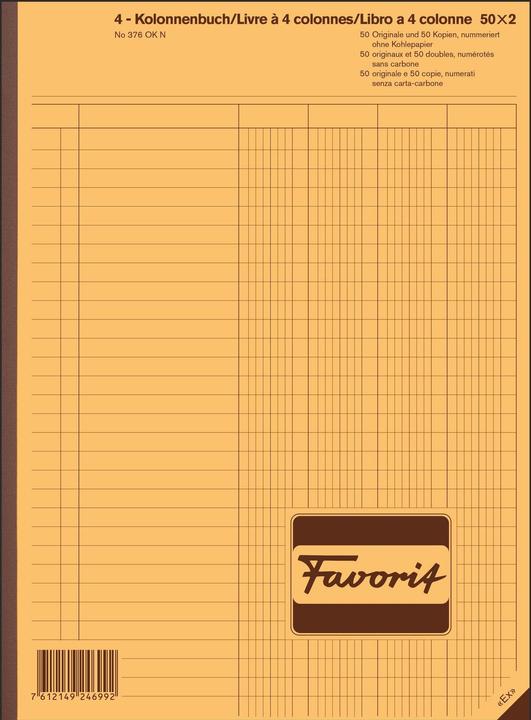 Actual product image Favorit Carbonless copybook columns with carbonless paper (100 x)