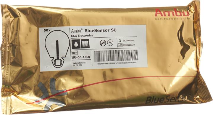 Image du produit Ambu BLUE SENSOR ECG Elekt SU Fiche banane 60 pièces
