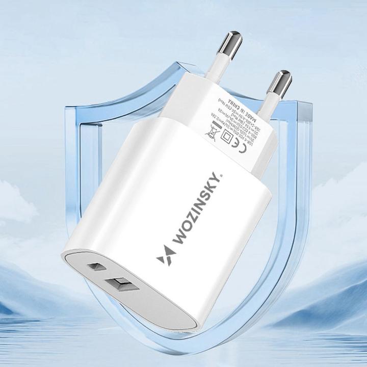 Actual product image Wozinsky WGWCW USB-A USB-C 20W wall charger - white (20 W)