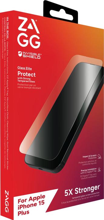 Actual product image Zagg Invisibleshield Glass Elite Am (1 Piece, Apple iPhone 15 Plus)