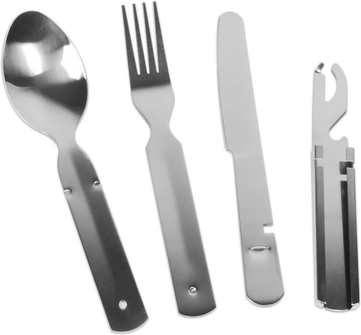 Produktbild Normani Edelstahl Geschirr Set bestehend aus 2?? Besteck, 2?? Teller und 2?? Tasse - 8509
