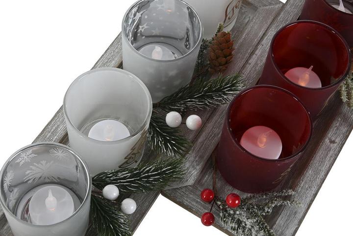 Produktbild Esprit Weihnachtliche Kerzenhalter Home Weiss Rot 40 X 9 X 13,5 cm (5 Stücke) (2 Stück)