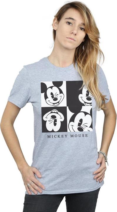 Actual product image Disney Womens/Ladies Mickey Mouse Wink Cotton Boyfriend T-Shirt (M)